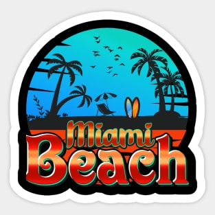 Miami florida beach Sunset Sticker